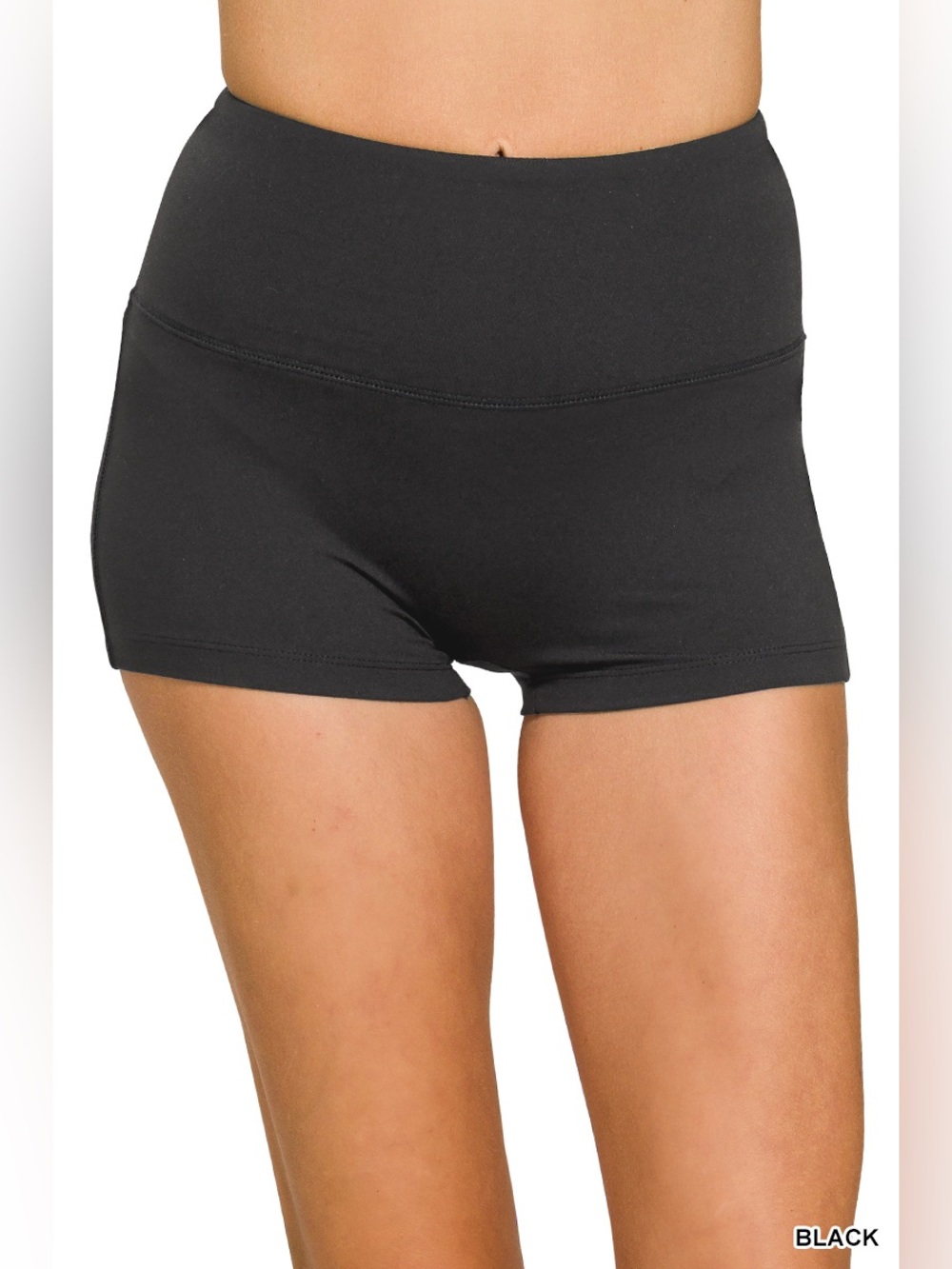 Butter Soft Wide Waistband Shorts | Black Lounge Shorts